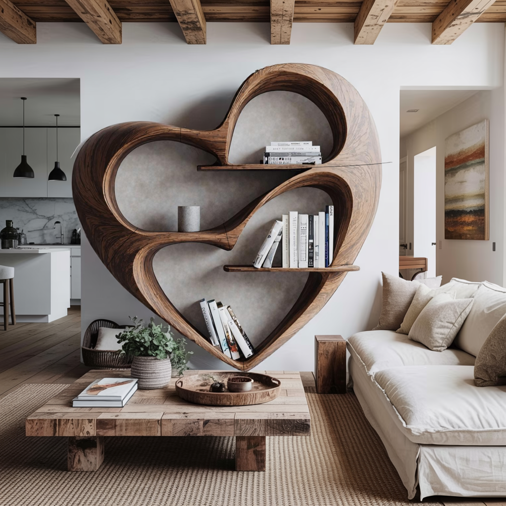 Rustic Live Edge Bookshelf For Cozy Bedroom Appeal
