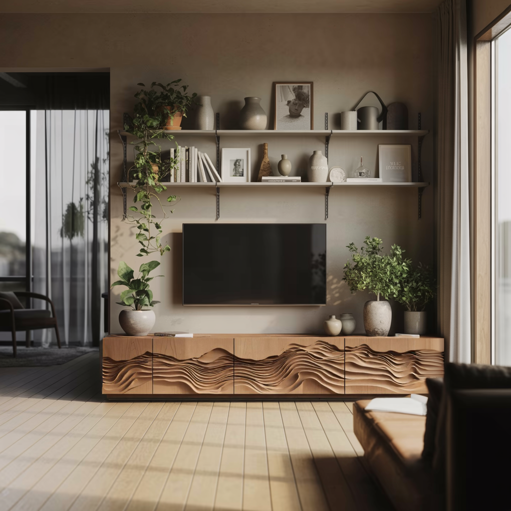 Mid Century TV Console Table For Living Room Design