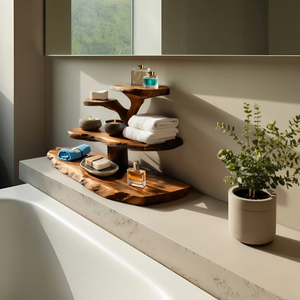 Luxury Curved Bathroom Shelf Tiered Stand For Bathroom Decor