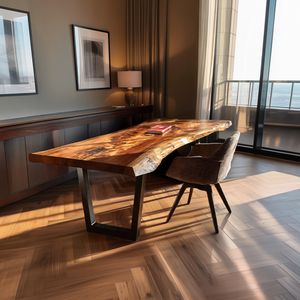 Mid Century Natural Wooden Tabletop For Decor