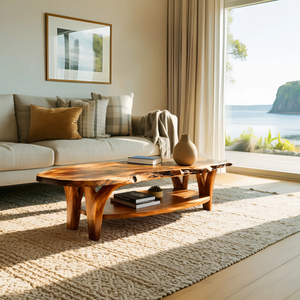 Modern Live Edge Coffee Table For Living Room Decor