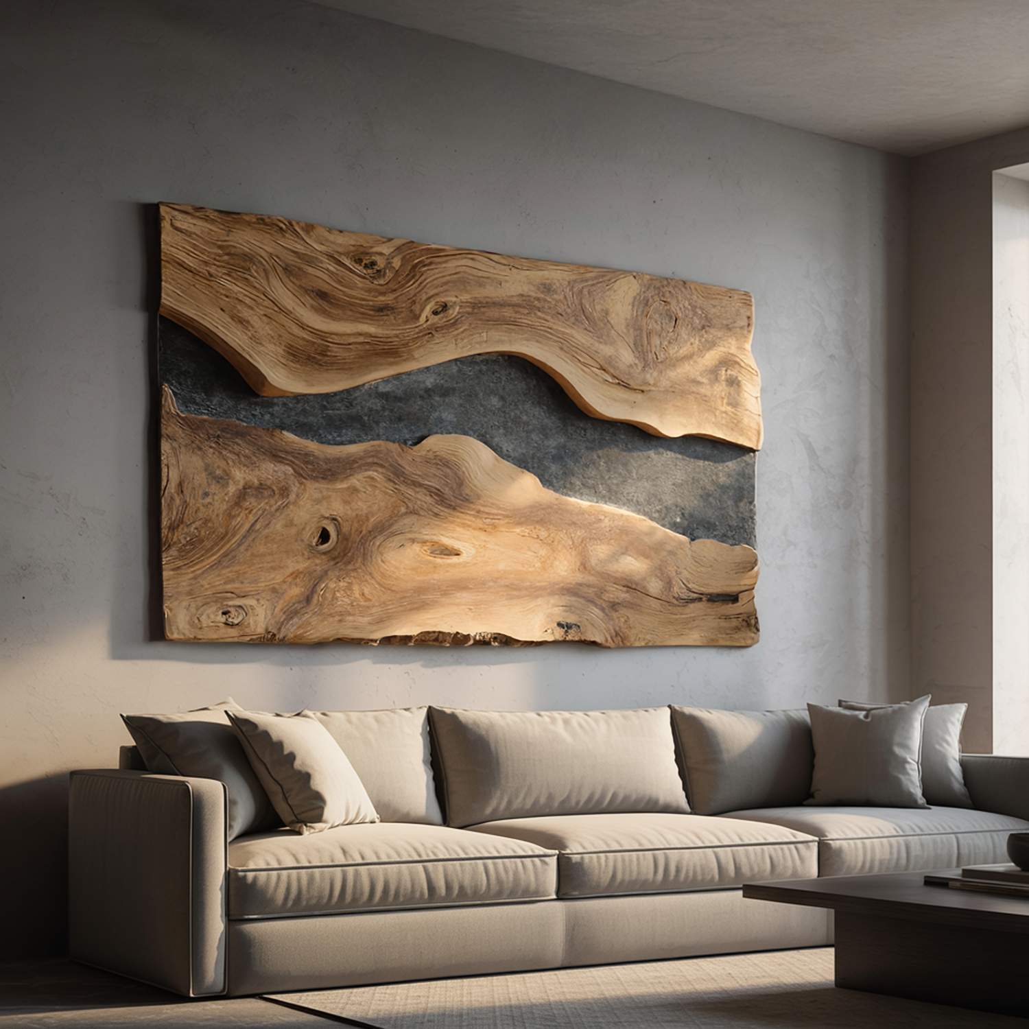 Handcrafted Modern Wooden Wall Sculpture For Home