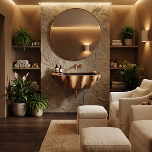Modern Wall Mounted Wooden Bathroom Sink For Contemporary Bathroom Decor