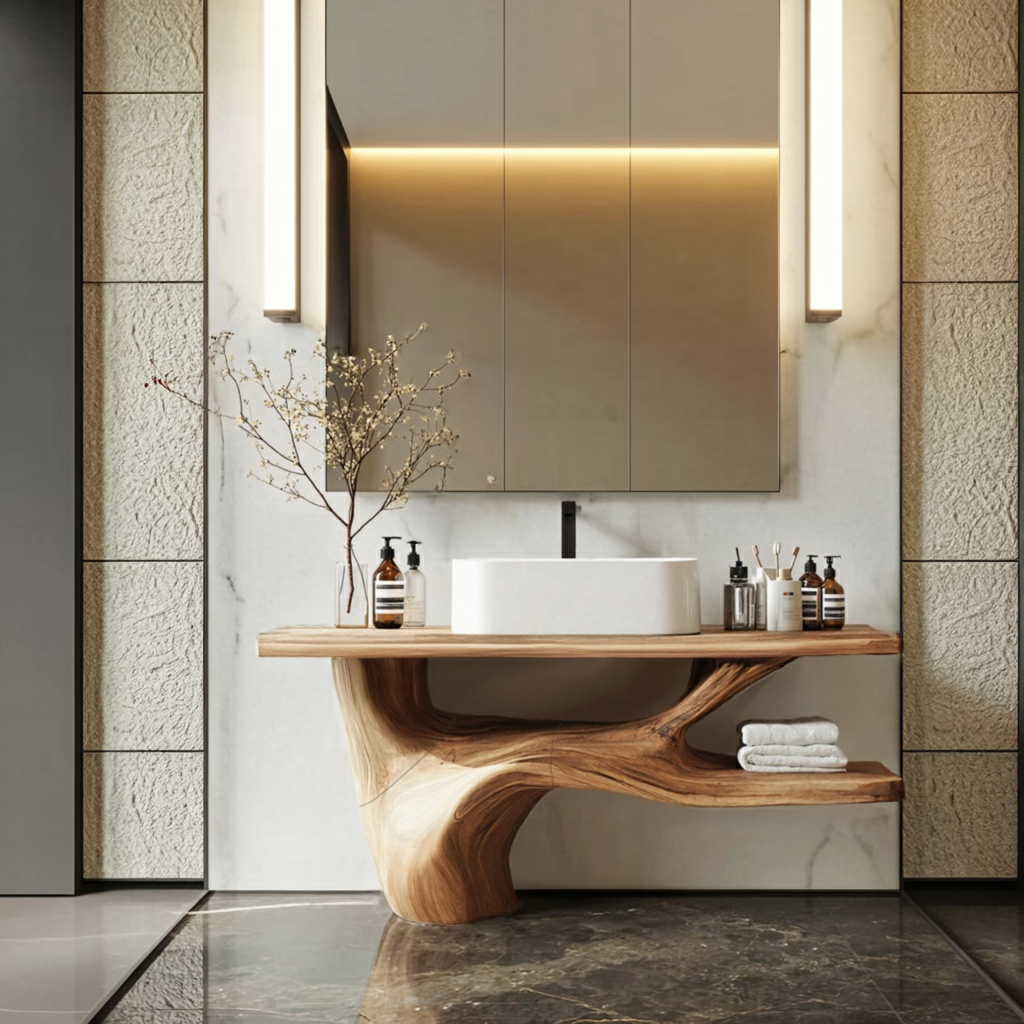 Handcrafted Solid Wood Vanity For Natural Interiors