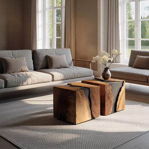 Modern Solid Wood Cube Coffee Table For Furniture Decor