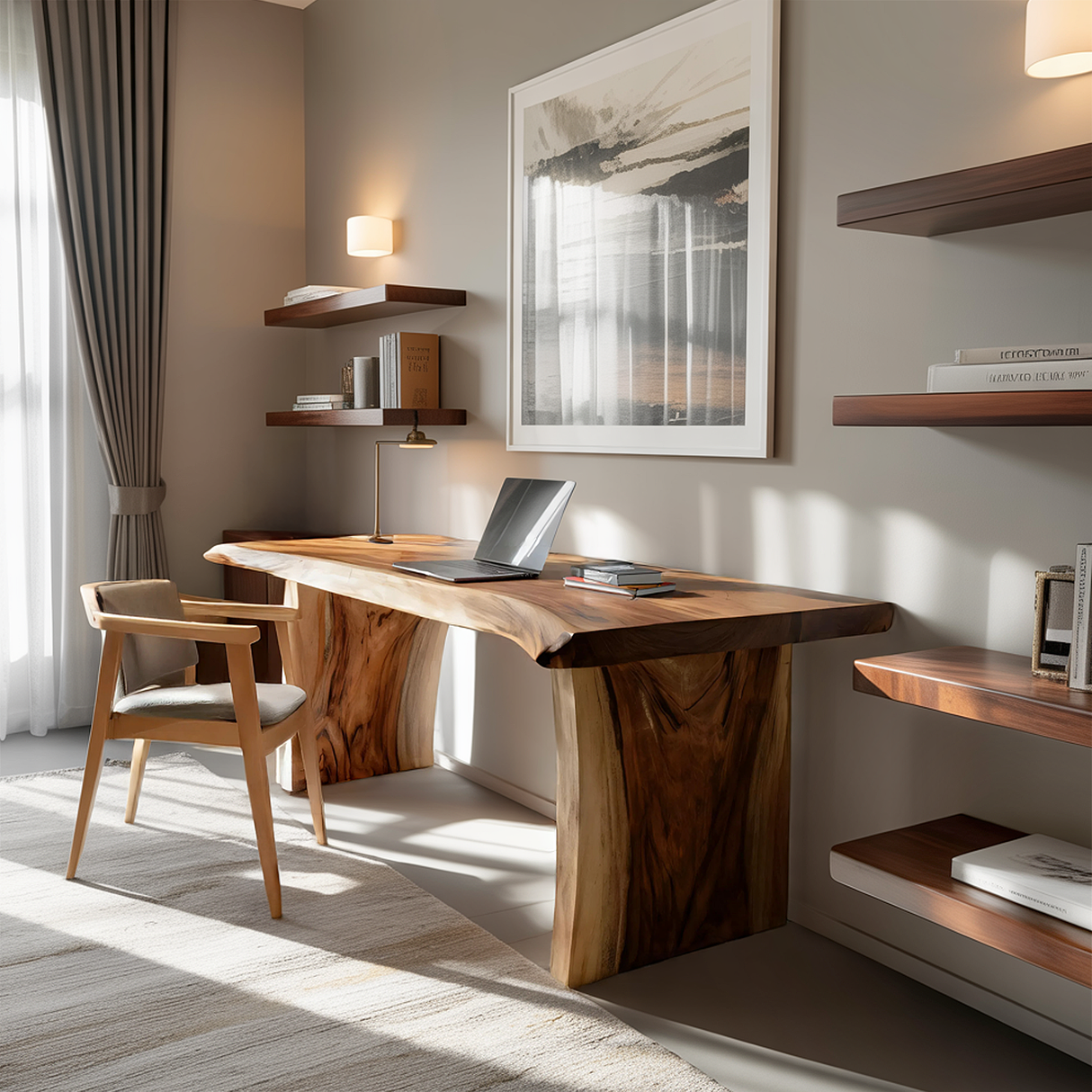 Farmhouse Wooden Desk For Home Workspace And Decor