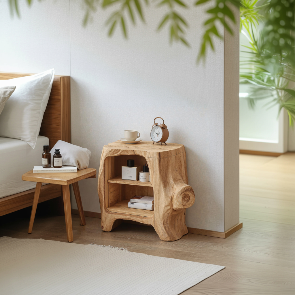 Handcrafted Wooden Nightstand For Unique Bedroom