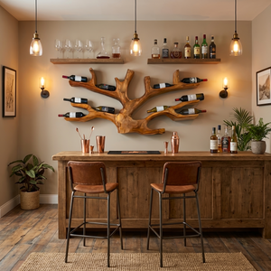 Artistic Wine Holder Wall Rack For Home Bar