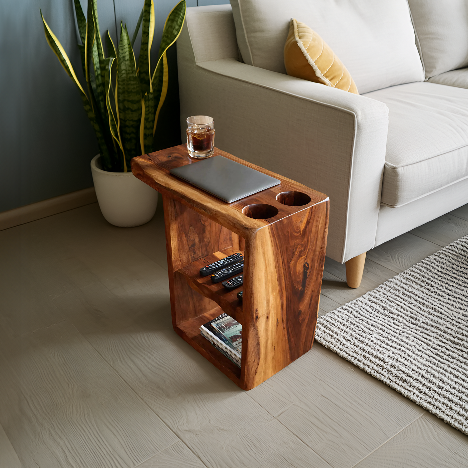 Handcrafted Live Edge Side Table For Furniture Design