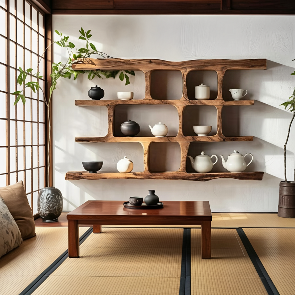 Mid Century Solid Wood Bookshelf For Bedroom Decor