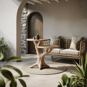 Mid Century Round End Table Living Room Accent