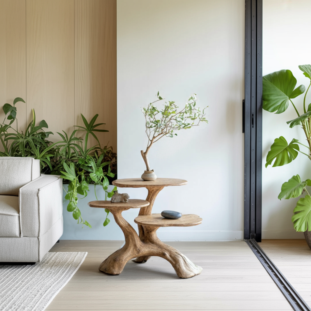 Handcrafted Solid Wood End Table Entryway Design