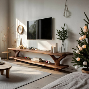 Farmhouse Live Edge Entryway TV Console For Christmas Living Room