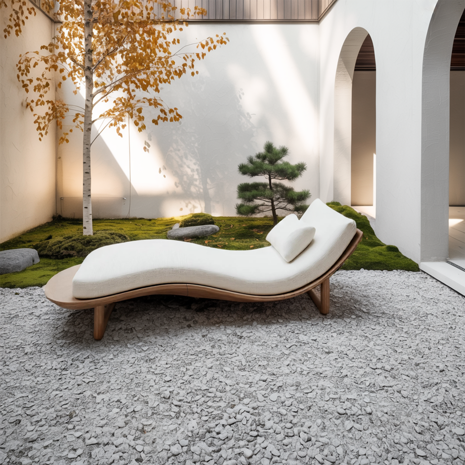 Mid Century Rustic Solid Wood Garden Daybed For Bedroom Furniture