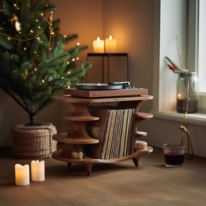 Modern Solid Wood Record Stand For Living Room Christmas