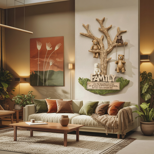 Rustic Bear Family Wall Art For Living Room Nursery Or Entryway