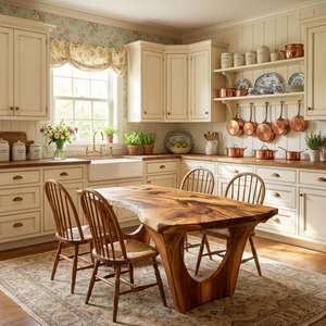 Handcrafted Dining Table With Natural Grain For Dining