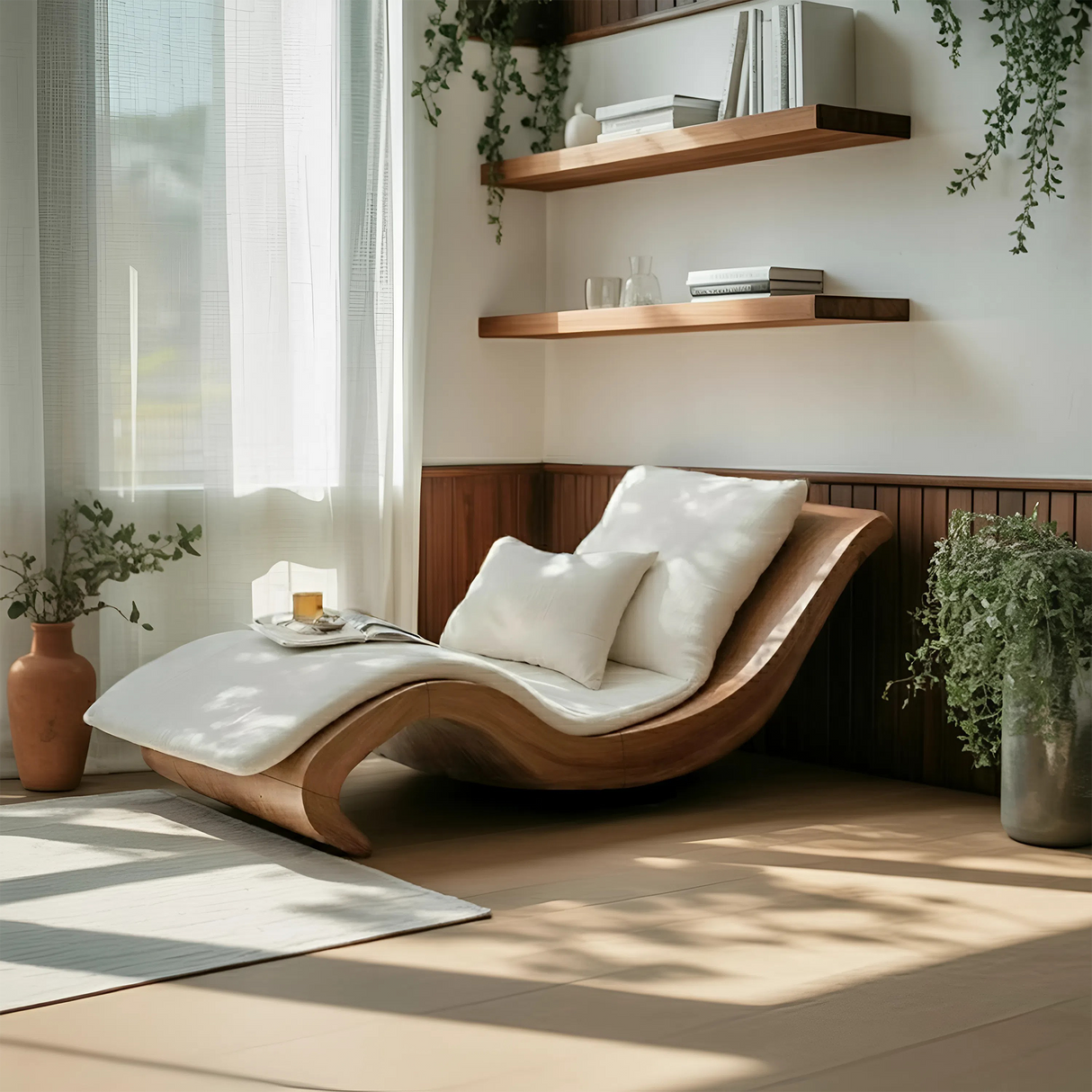 Mid Century Wooden Daybed For Living Room Furniture Decor