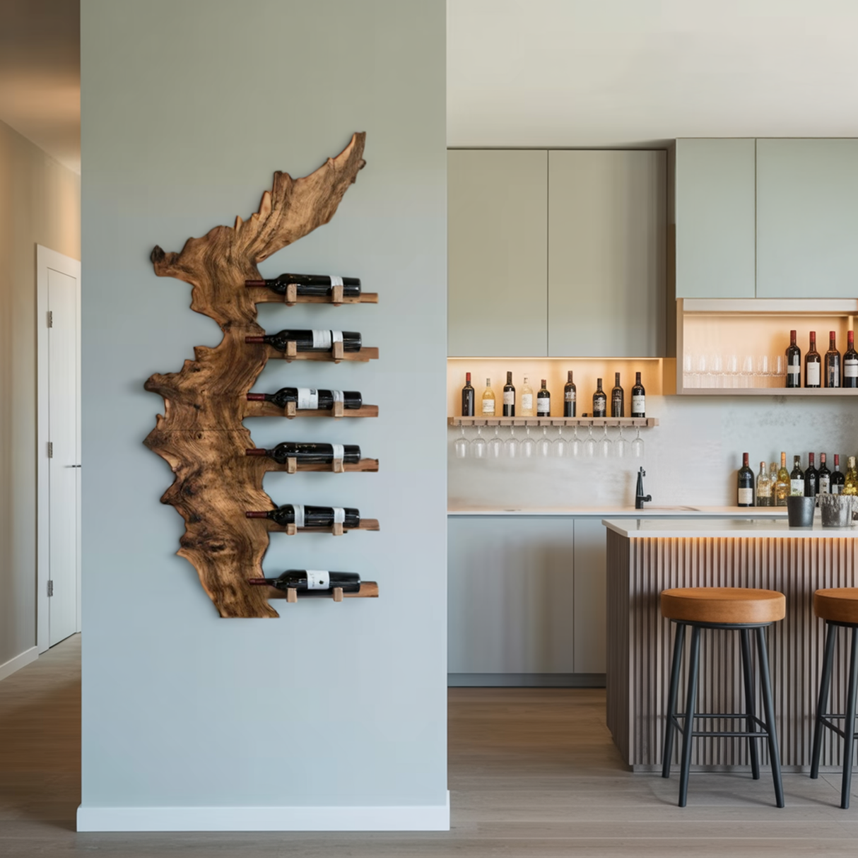 Farmhouse Solid Wood Wine Rack For Entryway Design And Style