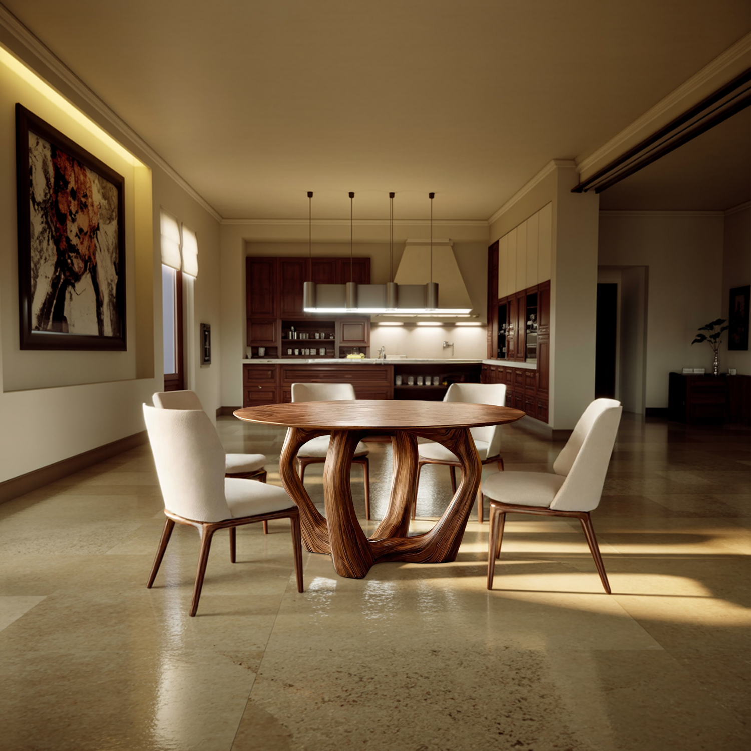 Elegant Round Dining Table For Minimalist Modern Interior