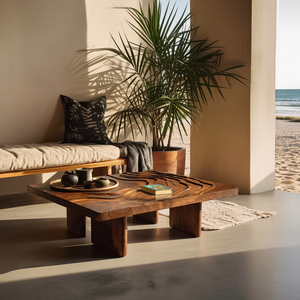 Modern Irregular Solid Wood Coffee Table For Furniture Decor