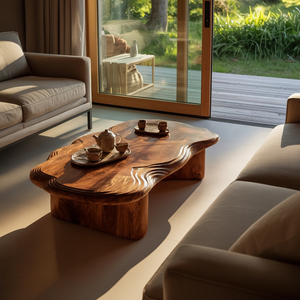 Modern Abstract Solid Wood Coffee Table For Living Room Decor