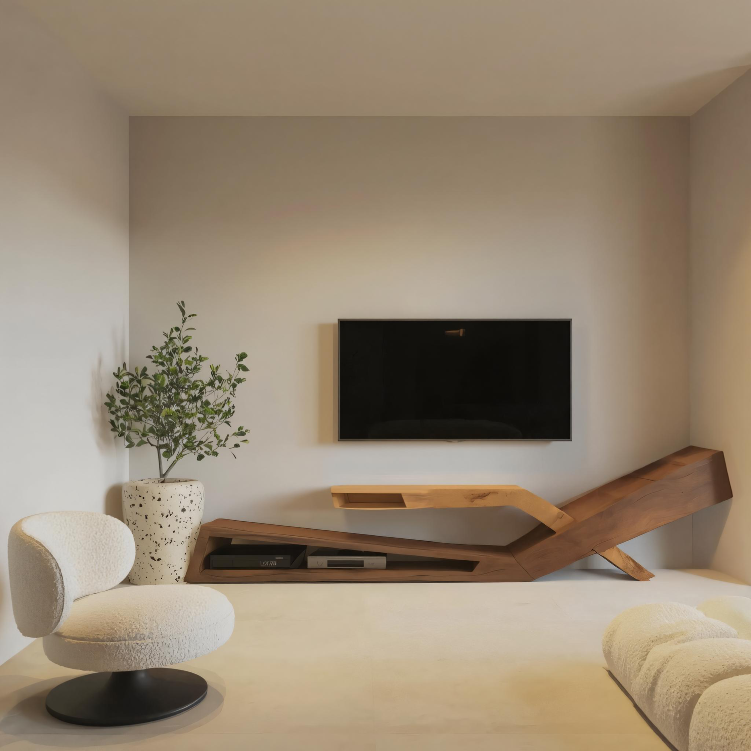 Contemporary Artistic TV Stand Modern Living Room Display