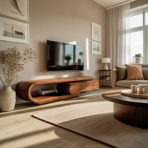 Organic Curved TV Cabinet For Modern Home