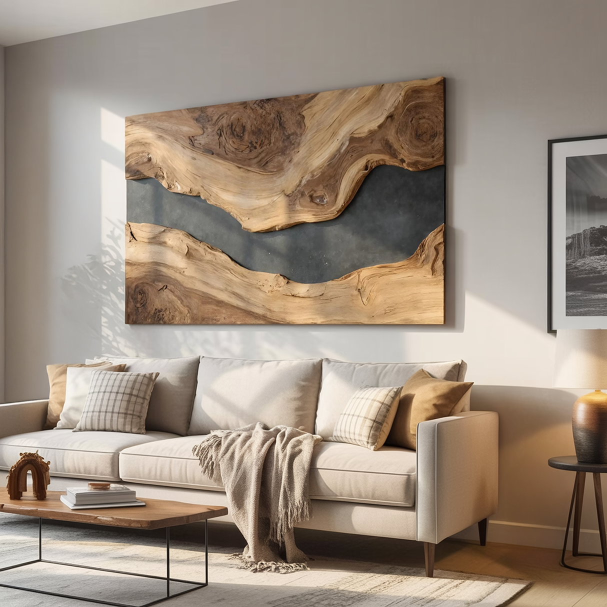 Modern Wooden Wall Art Sculpture For Bedroom Design