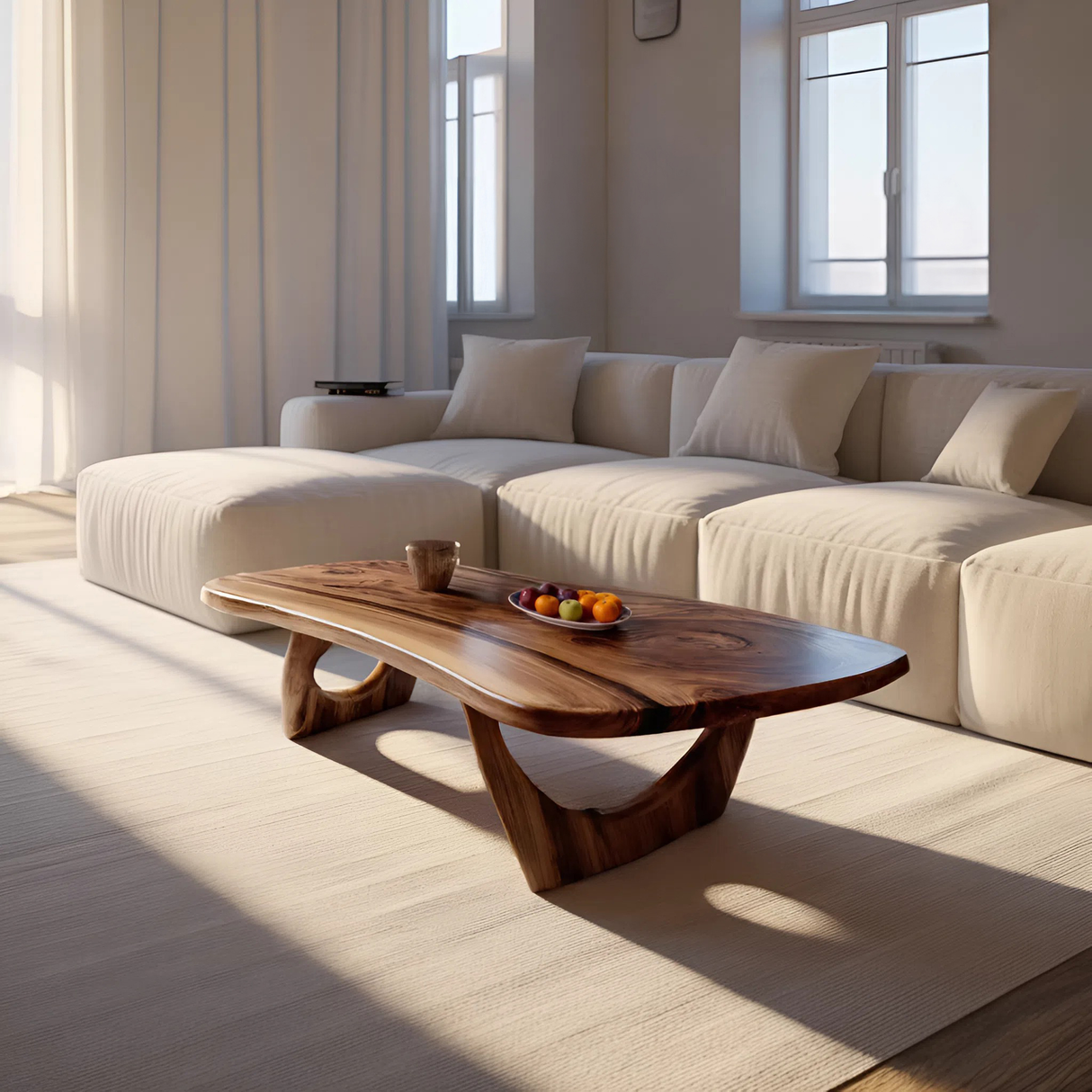 Rustic Solid Wood Coffee Table For Living Room Decor Ideas