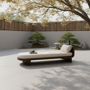 Handcrafted Mid Century Wooden Daybed For Patio Furniture Outdoor