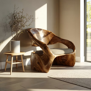 Organic Sculptural Lounge Chair For Living Or Bedroom