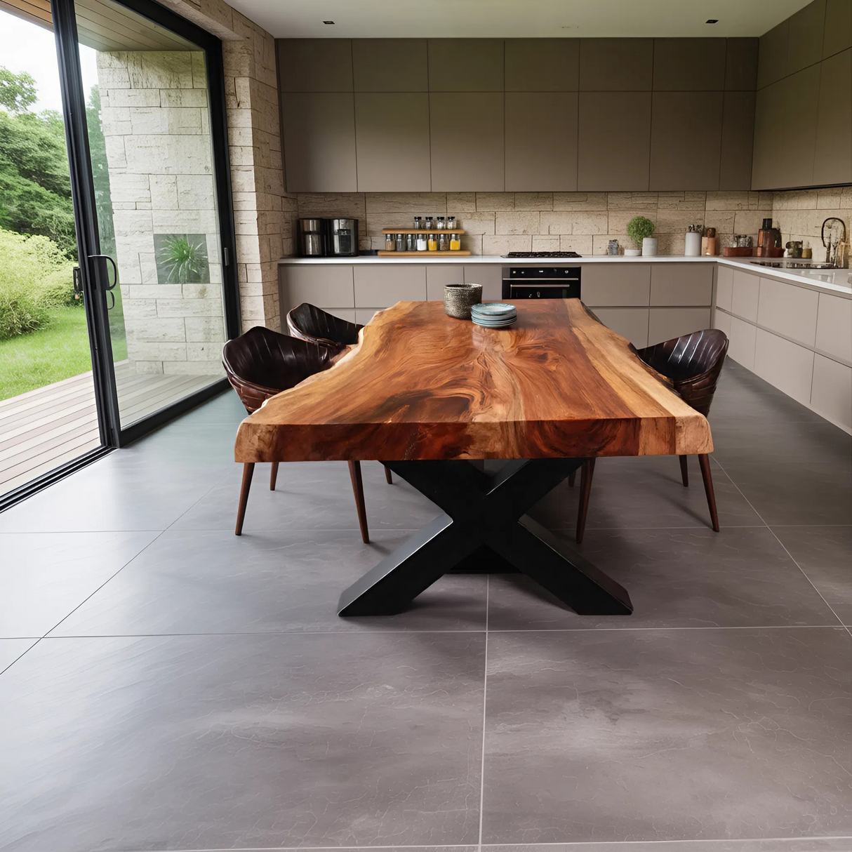 Kitchen Decor Handcrafted Live Edge Dining Table Premium