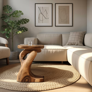 Modern Sculptural Side Table For Living Room Or Bedroom
