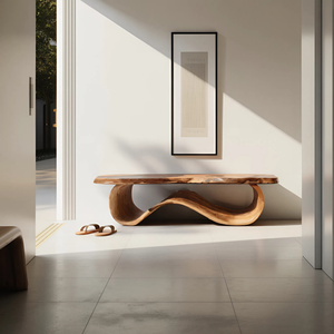 Organic Sculptural Bench For Entryway Decor