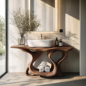 Rustic Solid Wood Vanity For Bathroom Furniture Decor