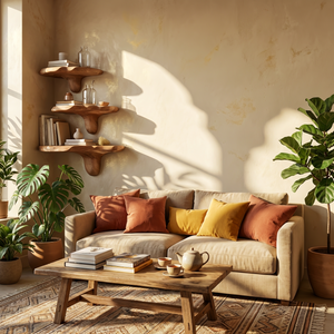 Farmhouse Wooden Mushroom Shelf For Cozy Bedroom And Entryway Design