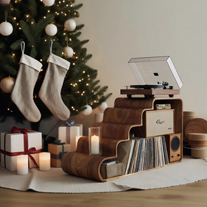 Modern Wooden Record Stand For Bedroom Christmas Decoration