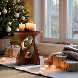Sculptural Curved Side Table For Holiday Decoration