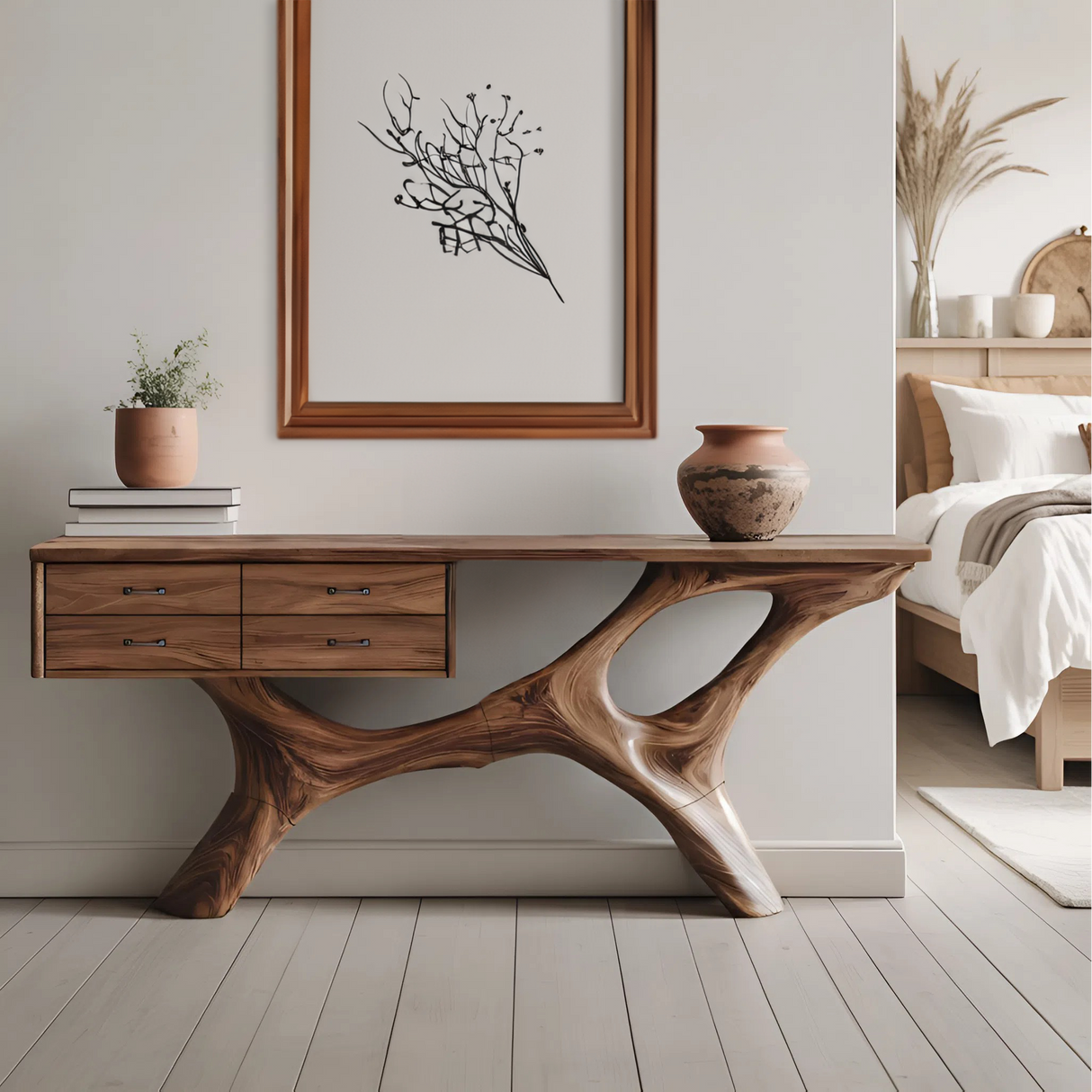 Rustic Live Edge Entryway Table For Bedroom Cozy And Warm Accent