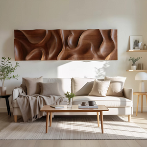 Minimalist Wall Art With 3D Carved For Living Room