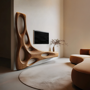 Artistic Organic Wall Mounted Media Console For Living Room