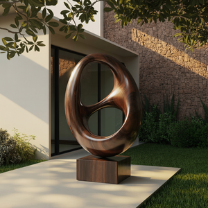 Farmhouse Abstract Wood Garden Sculpture For Yard Decor