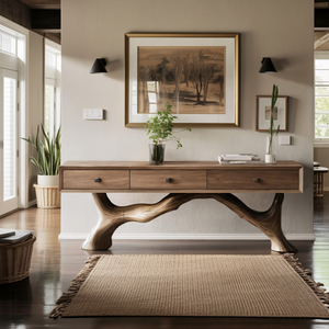 Handcrafted Live Edge Entryway Table For Entryway Rustic Style