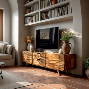 Handcrafted TV Stand With Stylish Storage For Living Room