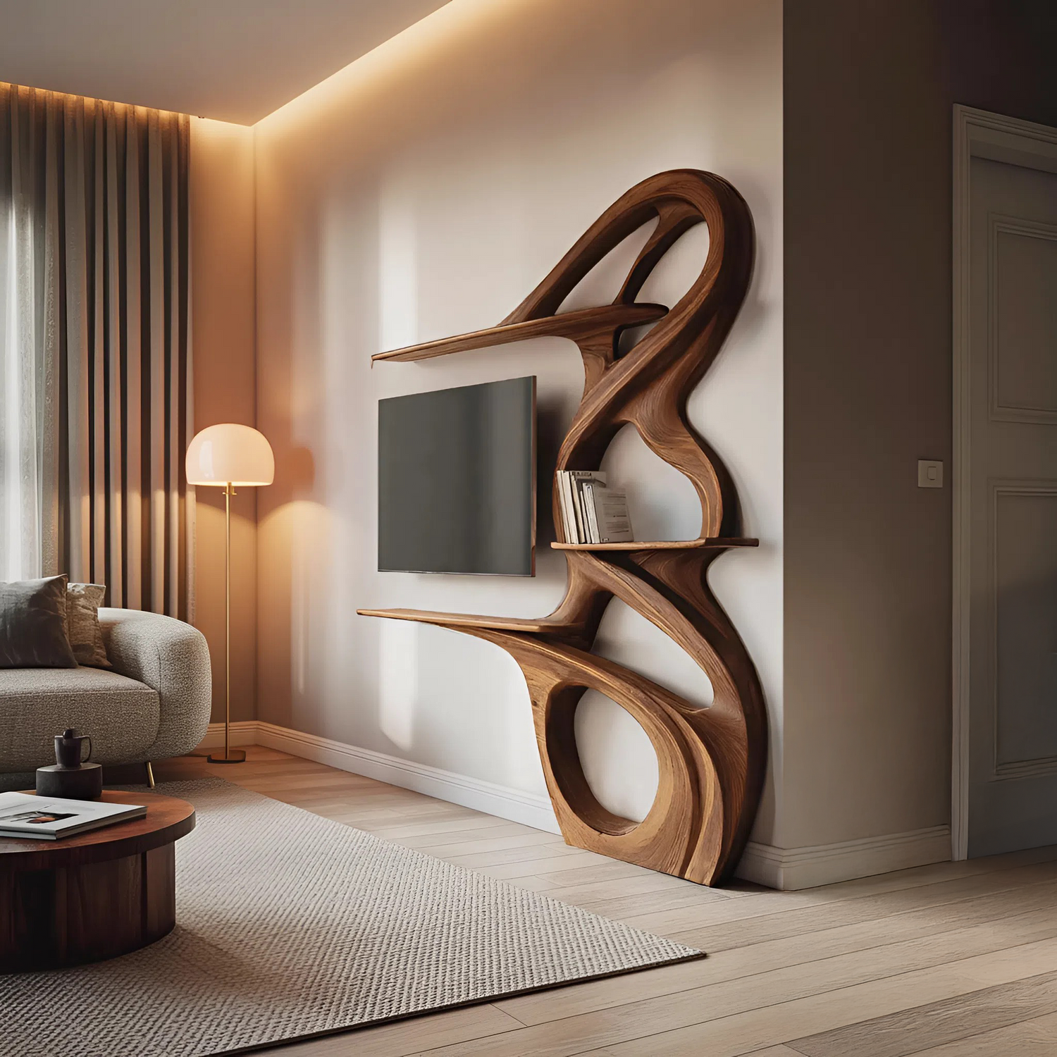 Minimalist TV Shelf Floating For Home Interior