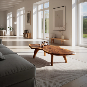 Mid Century Modern Live Edge Coffee Table For Living Room Look