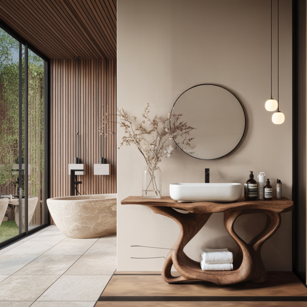 Rustic Solid Wood Vanity For Bathroom Furniture Decor