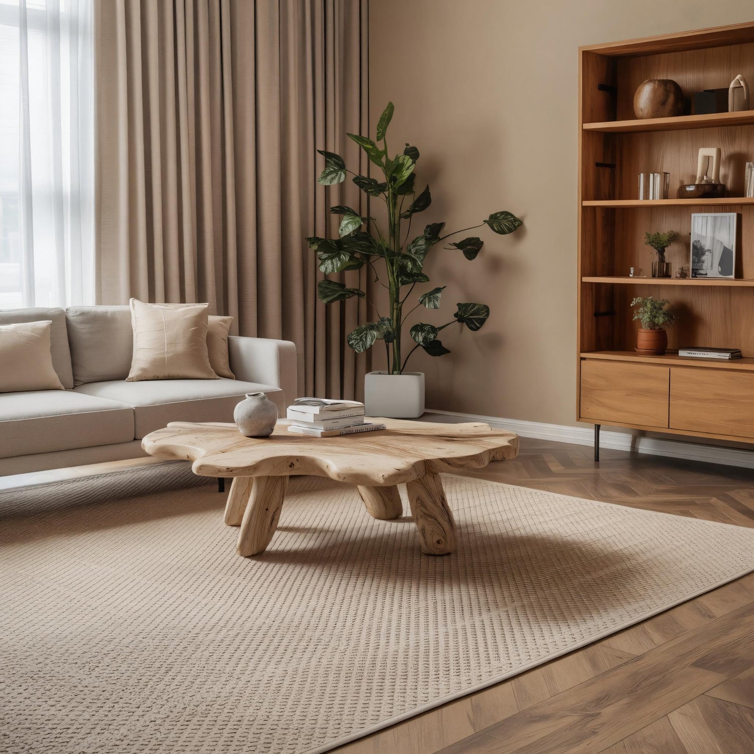 Rustic Low Table For Cozy Living Room