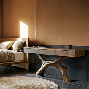 Mid Century Solid Wood Dressing Table For Modern Bedroom